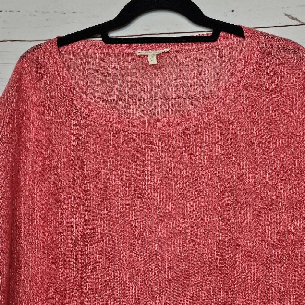 Eileen Fisher Coral Linen Tunic - Picture 3 of 9